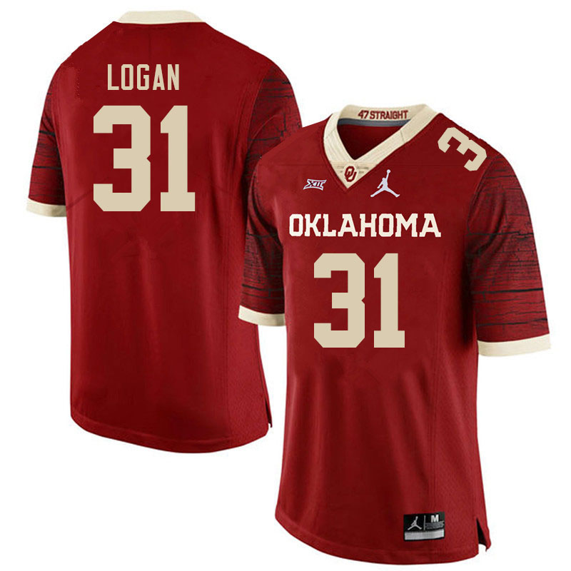 Oklahoma Sooners #31 Ashton Logan College Football Jerseys Stitched Sale-Retro